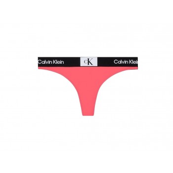 Calvin Klein γυναικείο μαγιό thong με σε κοραλί χρώμα με μαύρο λάστιχο KW0KW02352 TBK